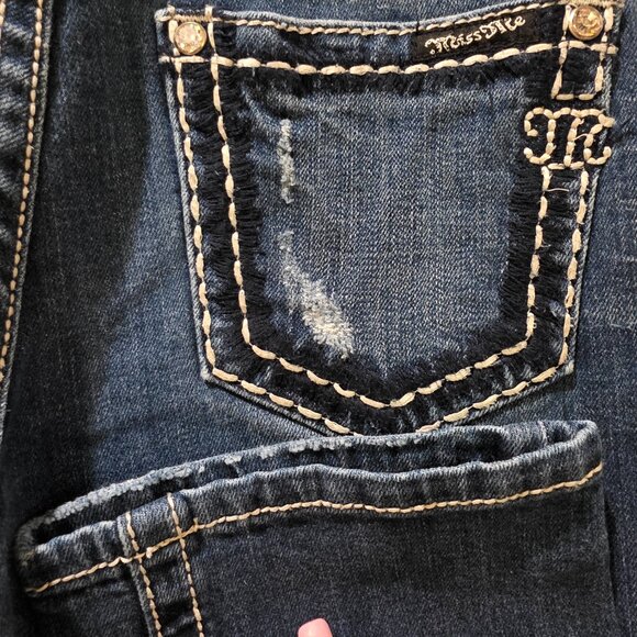 Women's Miss Me Capris Size 25 JPB5014-6 Boyfriend Cut Jeans Denim Pant Distress - Picture 13 of 16